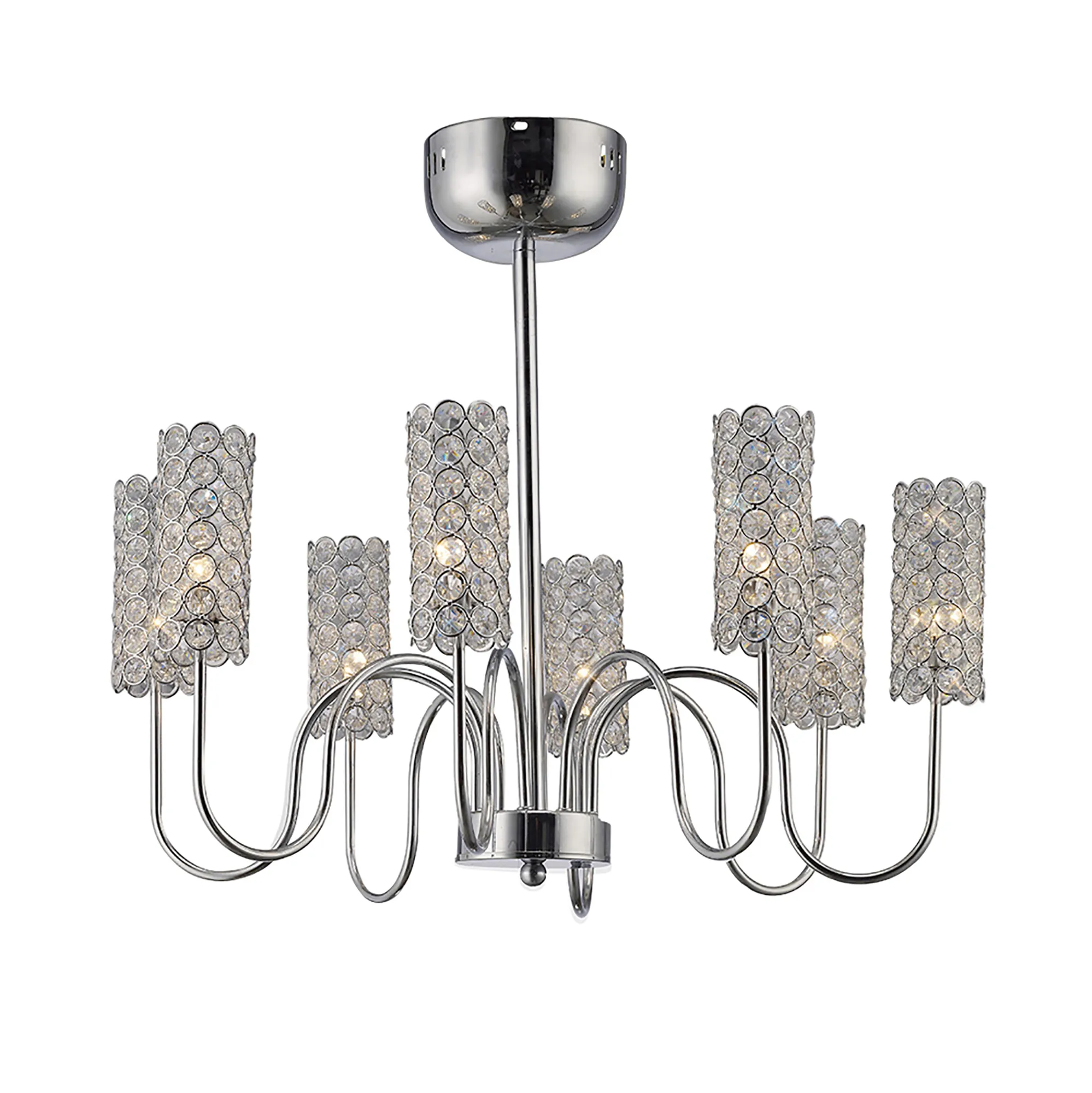 Martina Crystal Ceiling Lights Diyas Multi Arm Crystal Fittings